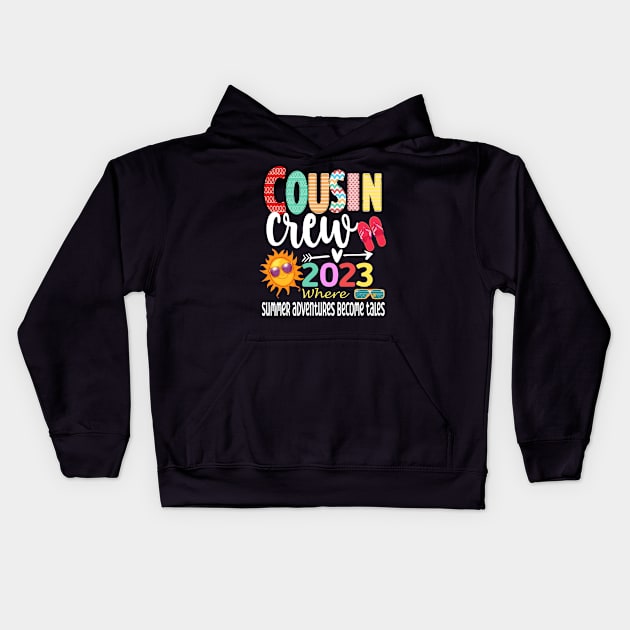 Cousin Crew 2023 Summer Vacation Beach Family Trip Matching Kids Hoodie by AlmaDesigns